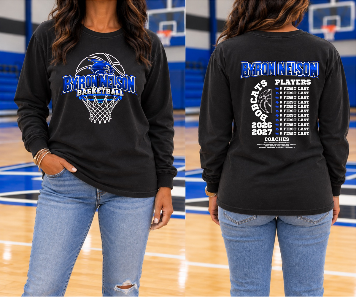 BNHS Basketball - Adult Comfort Colors Long Sleeve Tee